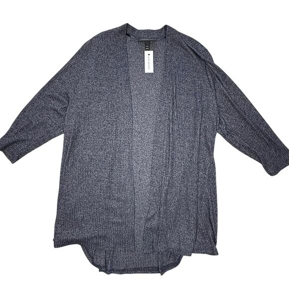Lane Bryant Ribbed Dark Heather Gray Open Front Cardigan Size 22/24 NWT - Picture 1 of 3